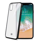 CELLY LASER MATT iPHONE X COVER IN MORBITO TPU TRASPARENTE CON BORDI COLORE NERO