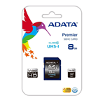 ADATA ASDH8GUICL10-R SCHEDA SD HC 8GB CLASSE 10